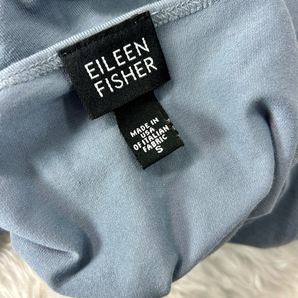 EILEEN FISHER WOMENS WATER BLUE LONG SLEEVE VISCOSE TEE SHIRT S - Picture 6 of 11
